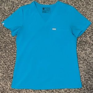 Figs Catarina scrub top: teal, small